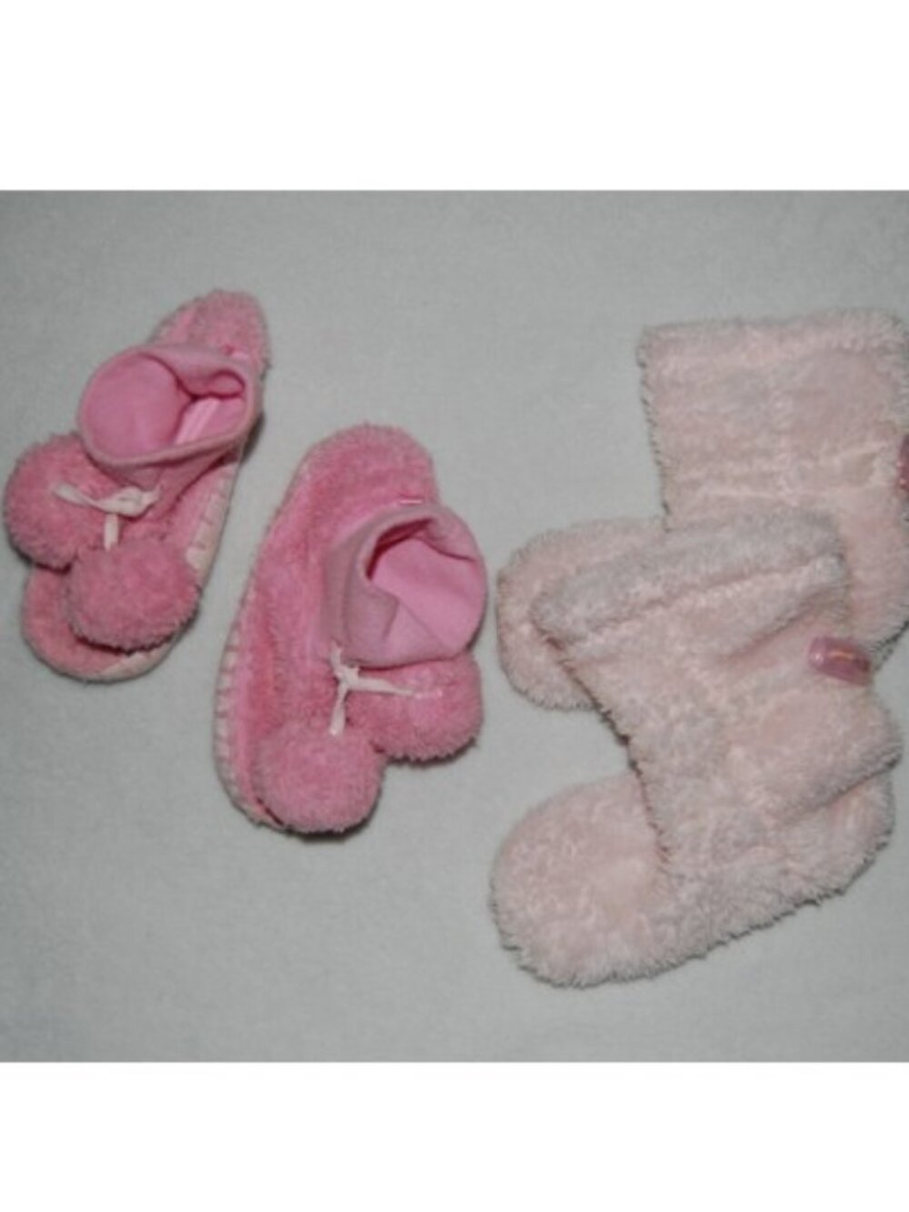 Baby Gap Pink Slipper Boots with Poms, Size 9T/10T (6.5")